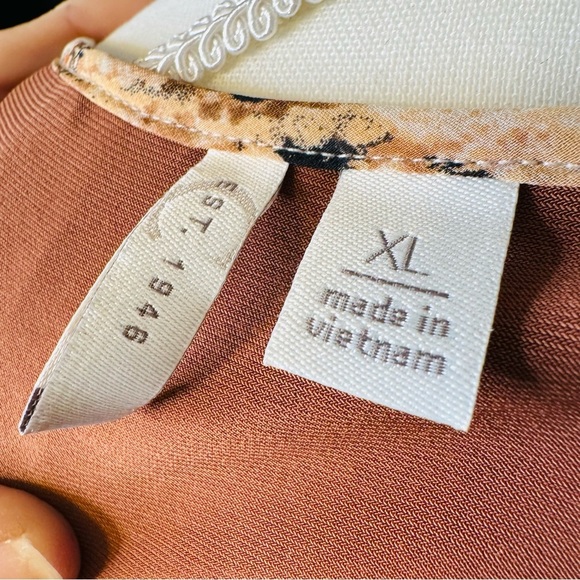 Cato Women's Multi Patterned Layered Blouse - Brown and Tan Size XL - Picture 9 of 9